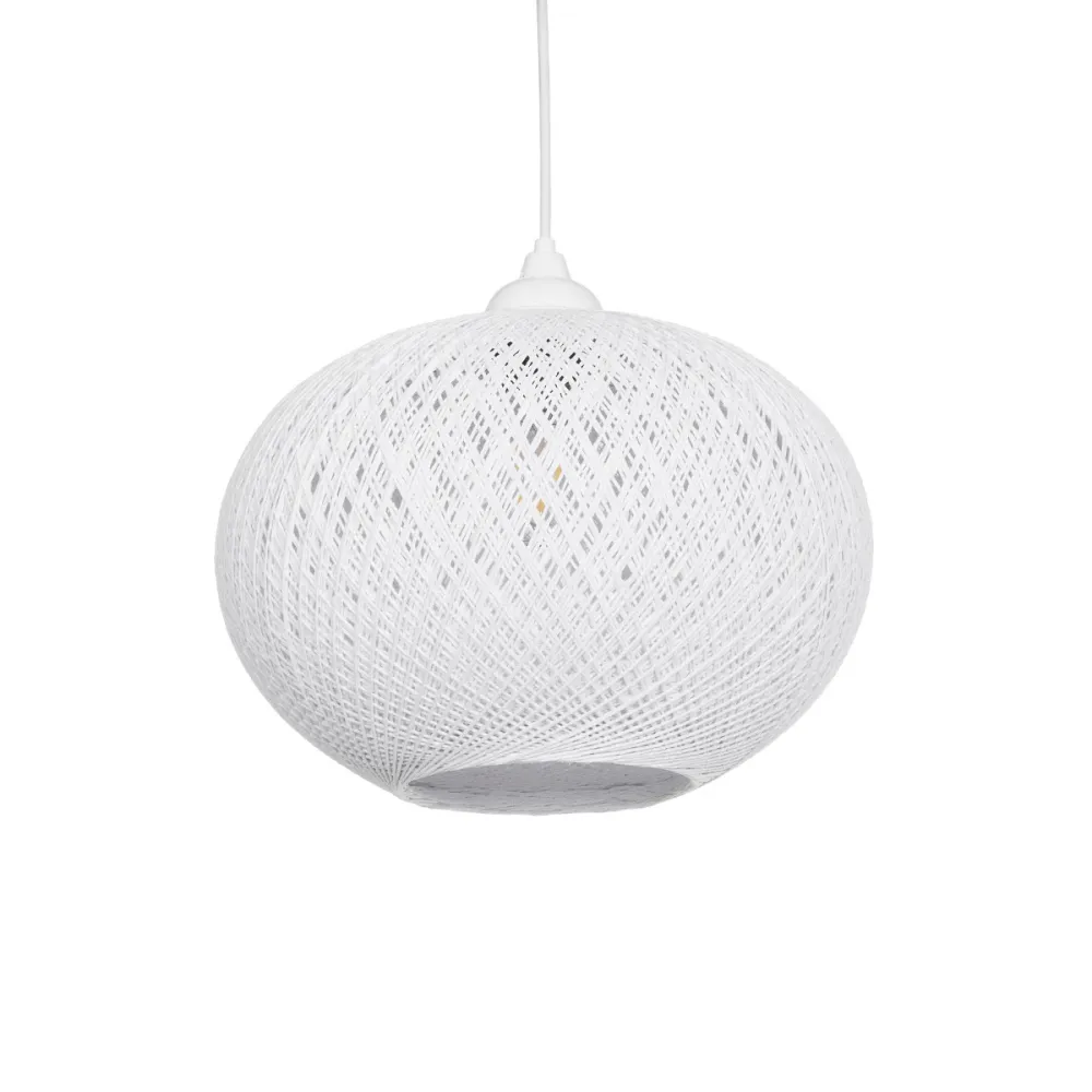 GLOBOSTAR® SOLEI 205-0008 Boho Κρεμαστό Φωτιστικό Οροφής με Ντουί 1 x E27 AC 220-240V IP20 - Λευκό - M30 x Π30 x Υ26cm