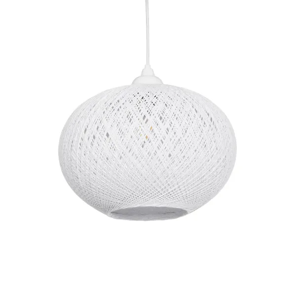 GLOBOSTAR® SOLEI 205-0008 Boho Κρεμαστό Φωτιστικό Οροφής με Ντουί 1 x E27 AC 220-240V IP20 - Λευκό - M30 x Π30 x Υ35cm
