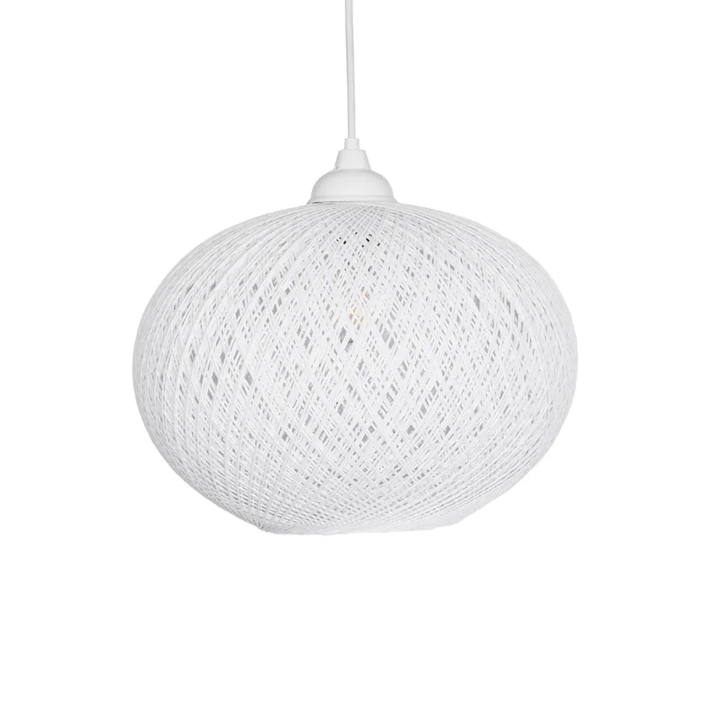 GLOBOSTAR® SOLEI 205-0008 Boho Κρεμαστό Φωτιστικό Οροφής με Ντουί 1 x E27 AC 220-240V IP20 - Λευκό - M30 x Π30 x Υ26cm