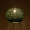 GLOBOSTAR® SOLEI 205-0013 Boho Κρεμαστό Φωτιστικό Οροφής με Ντουί 1 x E27 AC 220-240V IP20 - Πράσινο - M40 x Π40 x Υ36cm
