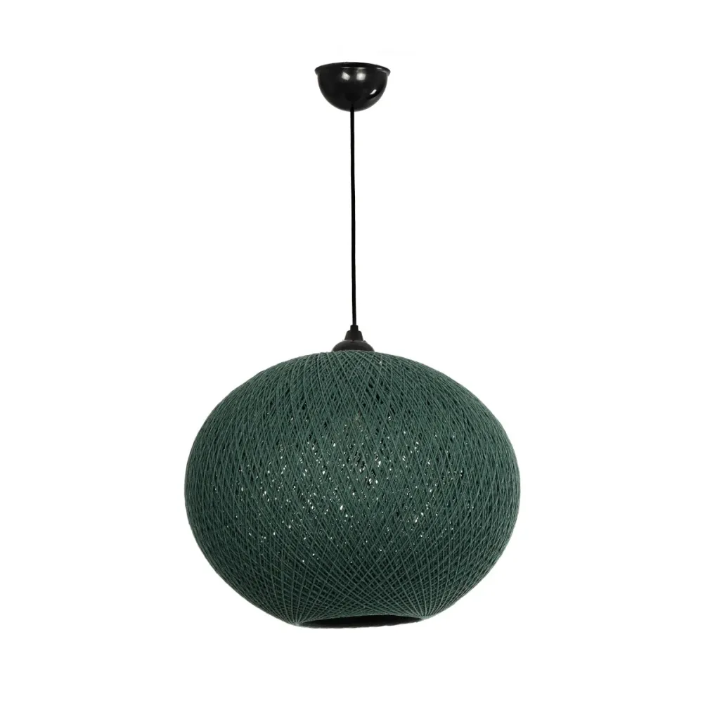 GLOBOSTAR® SOLEI 205-0013 Boho Κρεμαστό Φωτιστικό Οροφής με Ντουί 1 x E27 AC 220-240V IP20 - Πράσινο - M40 x Π40 x Υ36cm