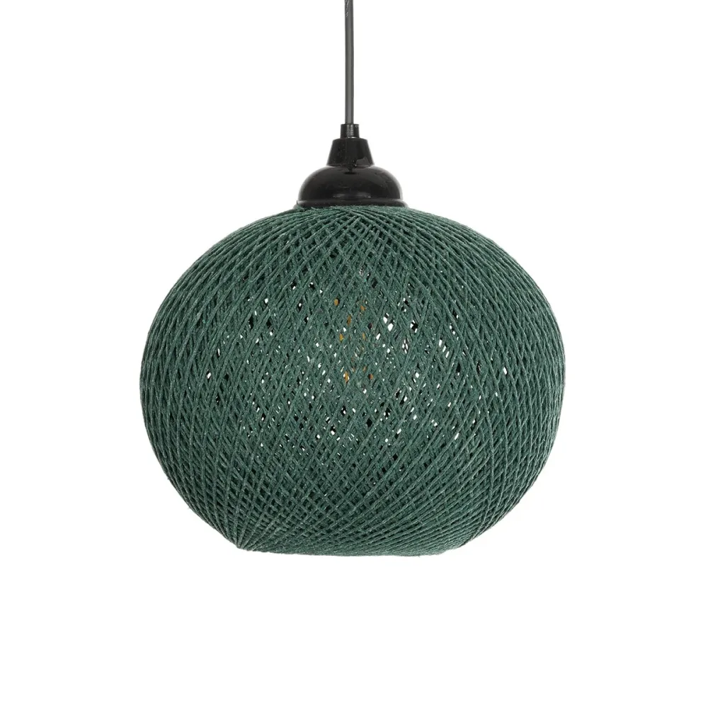 GLOBOSTAR® SOLEI 205-0015 Boho Κρεμαστό Φωτιστικό Οροφής με Ντουί 1 x E27 AC 220-240V IP20 - Πράσινο - M20 x Π20 x Υ25cm