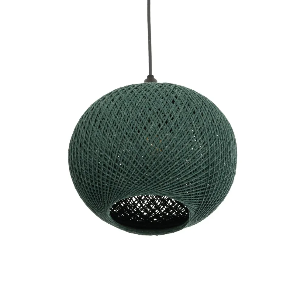 GLOBOSTAR® SOLEI 205-0015 Boho Κρεμαστό Φωτιστικό Οροφής με Ντουί 1 x E27 AC 220-240V IP20 - Πράσινο - M20 x Π20 x Υ25cm
