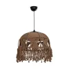 GLOBOSTAR® TONA 205-0016 Boho Κρεμαστό Φωτιστικό Οροφής με Ντουί 1 x E27 AC 220-240V IP20 - Καφέ- M40 x Π40 x Υ38cm