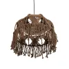 GLOBOSTAR® TONA 205-0016 Boho Κρεμαστό Φωτιστικό Οροφής με Ντουί 1 x E27 AC 220-240V IP20 - Καφέ- M40 x Π40 x Υ38cm
