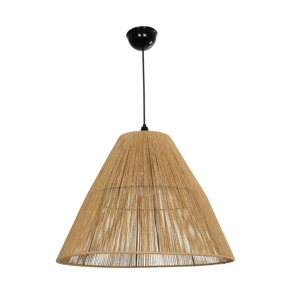GLOBOSTAR® HUTT 205-0018 Boho Κρεμαστό Φωτιστικό Οροφής με Ντουί 1 x E27 AC 220-240V IP20 - Μπεζ - M50 x Π50 x Υ40cm