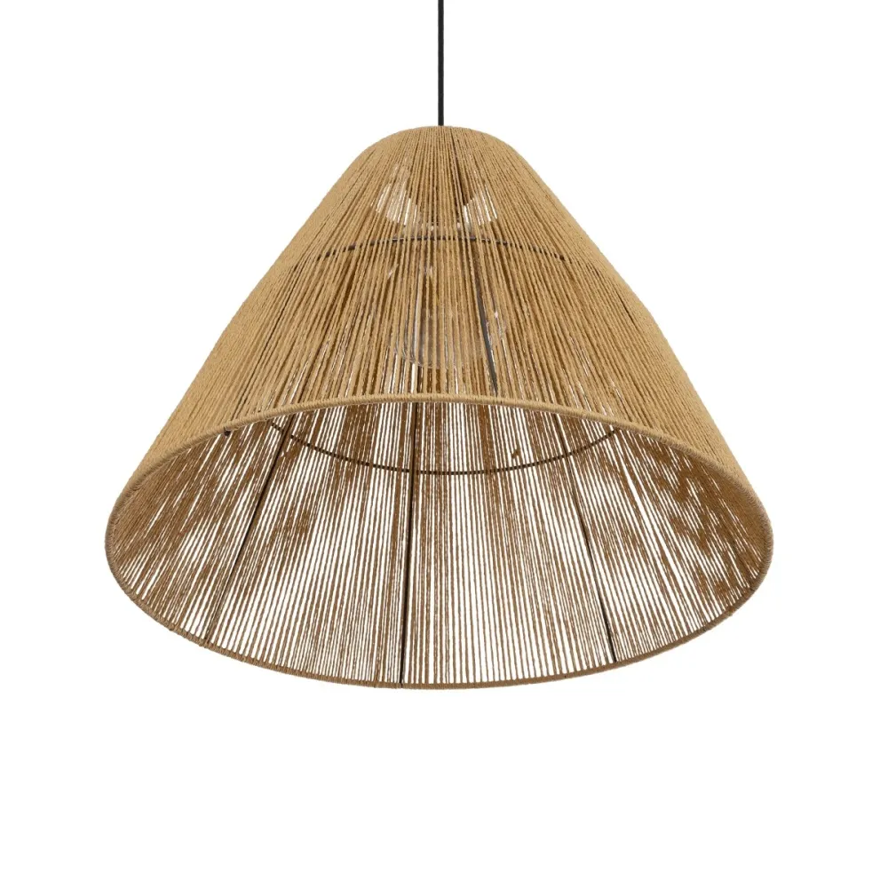 GLOBOSTAR® HUTT 205-0018 Boho Κρεμαστό Φωτιστικό Οροφής με Ντουί 1 x E27 AC 220-240V IP20 - Μπεζ - M50 x Π50 x Υ40cm