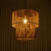 GLOBOSTAR® ROXXI 205-0019 Boho Κρεμαστό Φωτιστικό Οροφής με Ντουί 1 x E27 AC 220-240V IP20 - Μπεζ - M35 x Π35 x Υ37cm