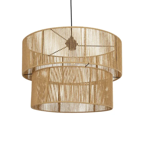 GLOBOSTAR® ROXXI 205-0020 Boho Κρεμαστό Φωτιστικό Οροφής με Ντουί 1 x E27 AC 220-240V IP20 - Μπεζ - M50 x Π50 x Υ36cm