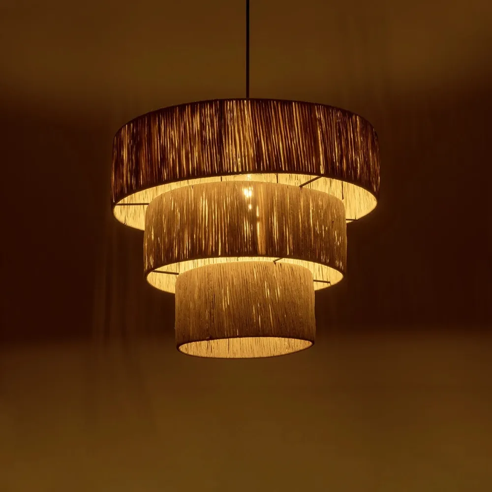 GLOBOSTAR® COROIN 205-0034 Boho Κρεμαστό Φωτιστικό Οροφής με Ντουί 1 x E27 AC 220-240V IP20 - Μπεζ - M40 x Π40 x Υ35cm