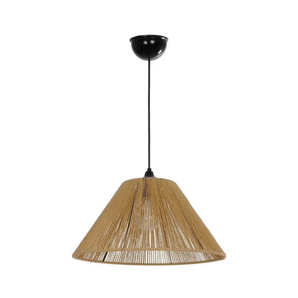 GLOBOSTAR® HATA  205-0036 Boho Κρεμαστό Φωτιστικό Οροφής με Ντουί 1 x E27 AC 220-240V IP20 - Μπεζ - M35 x Π35 x Υ21cm