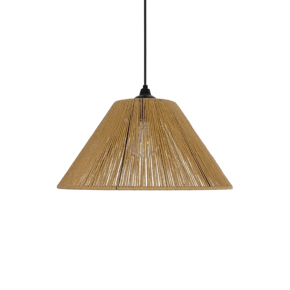 GLOBOSTAR® HATA  205-0036 Boho Κρεμαστό Φωτιστικό Οροφής με Ντουί 1 x E27 AC 220-240V IP20 - Μπεζ - M35 x Π35 x Υ21cm