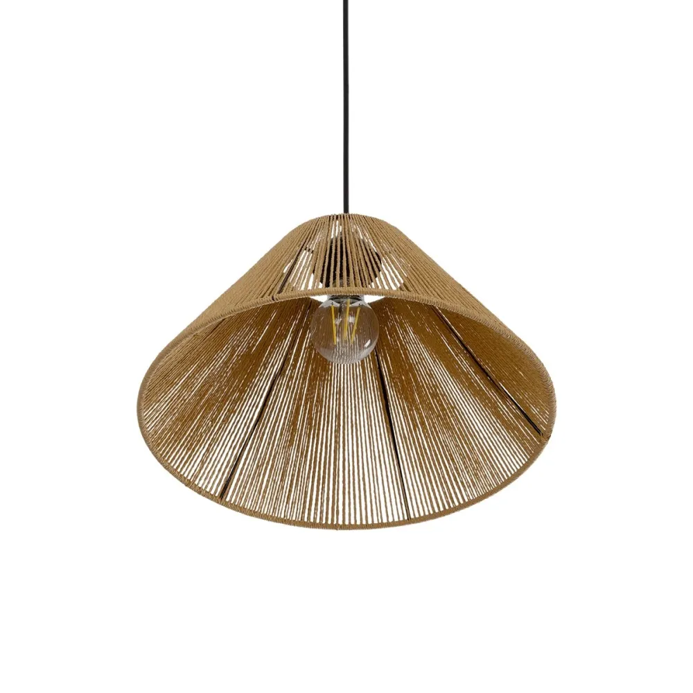 GLOBOSTAR® HATA  205-0036 Boho Κρεμαστό Φωτιστικό Οροφής με Ντουί 1 x E27 AC 220-240V IP20 - Μπεζ - M35 x Π35 x Υ21cm