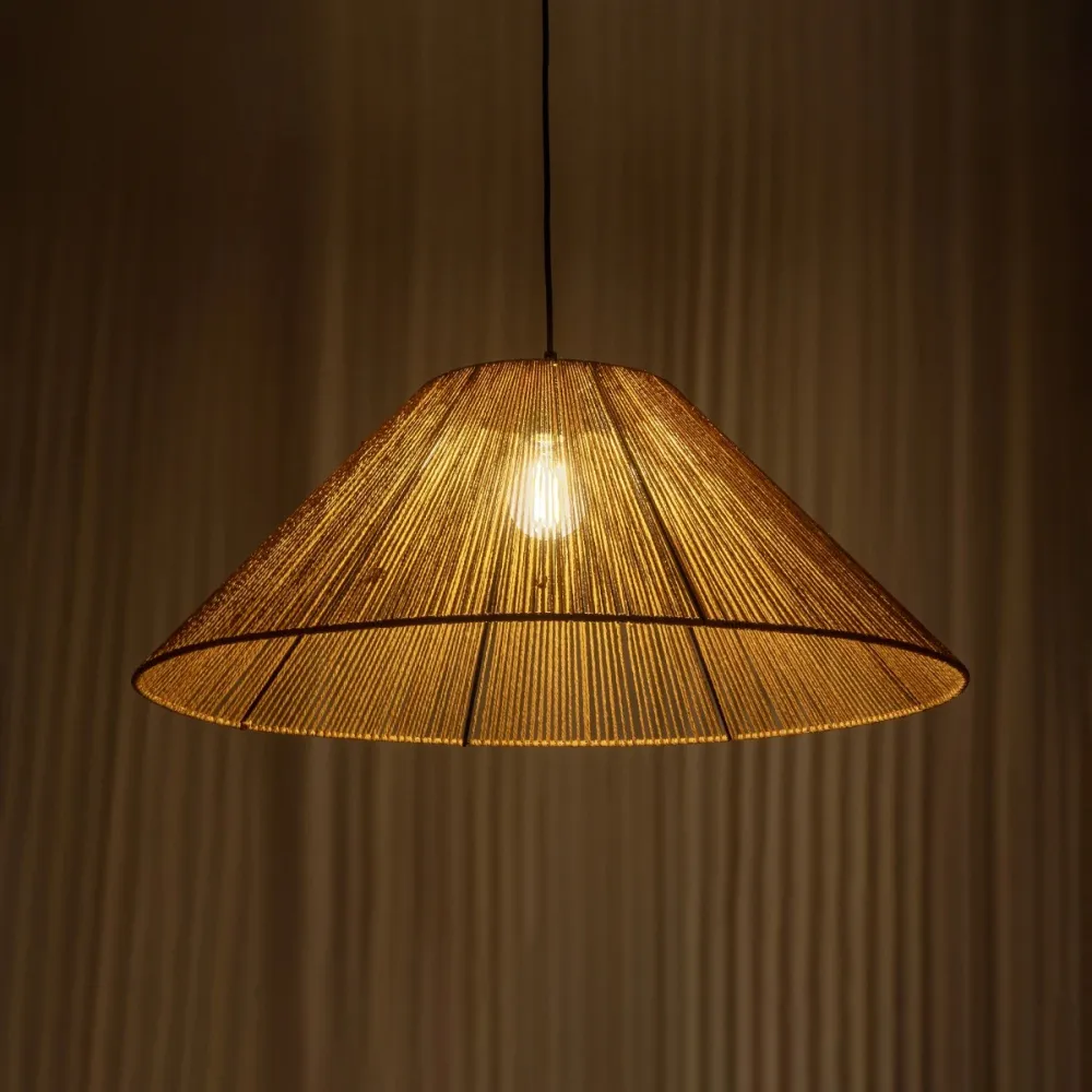 GLOBOSTAR® HATA 205-0037 Boho Κρεμαστό Φωτιστικό Οροφής με Ντουί 1 x E27 AC 220-240V IP20 - Μπεζ - M60 x Π60 x Υ27cm
