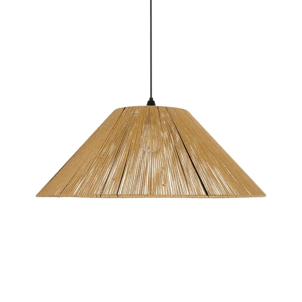 GLOBOSTAR® HATA 205-0037 Boho Κρεμαστό Φωτιστικό Οροφής με Ντουί 1 x E27 AC 220-240V IP20 - Μπεζ - M60 x Π60 x Υ27cm