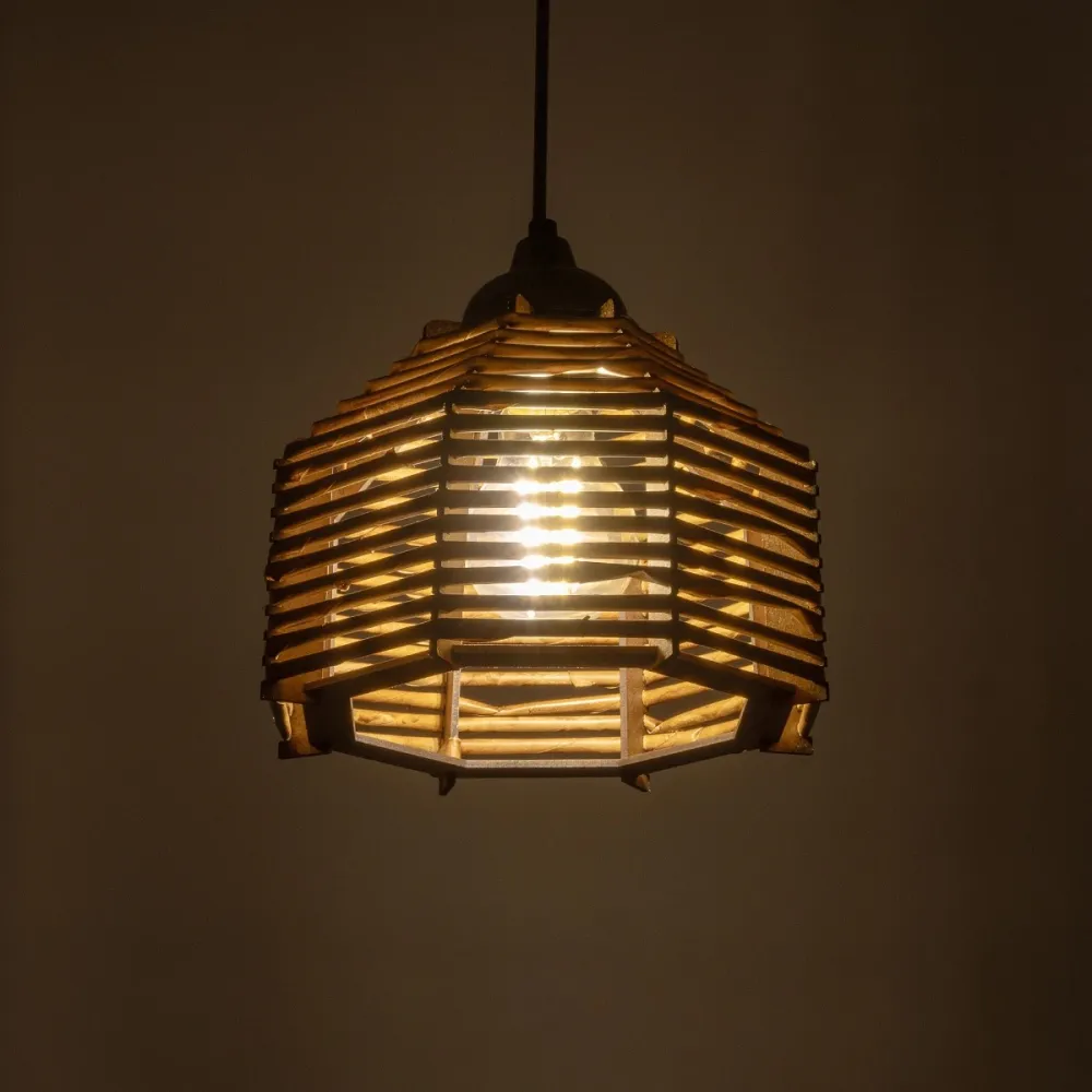 GLOBOSTAR® JUTTI 205-0040 Boho Κρεμαστό Φωτιστικό Οροφής με Ντουί 1 x E27 AC 220-240V IP20 - Μπεζ - M20 x Π20 x Υ18cm