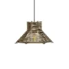 GLOBOSTAR® JUTTI 205-0042 Boho Κρεμαστό Φωτιστικό Οροφής με Ντουί 1 x E27 AC 220-240V IP20 - Μπεζ - M26 x Π26 x Υ15cm