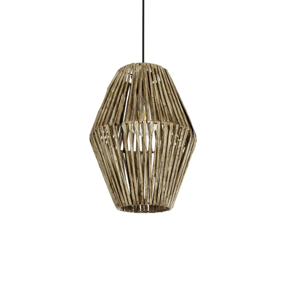 GLOBOSTAR® ARANCIA 205-0046 Boho Κρεμαστό Φωτιστικό Οροφής με Ντουί 1 x E27 AC 220-240V IP20 - Μπεζ - M26 x Π26 x Υ36cm