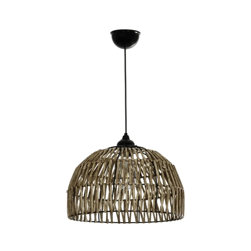 GLOBOSTAR® ARANCIA 205-0047 Boho Κρεμαστό Φωτιστικό Οροφής με Ντουί 1 x E27 AC 220-240V IP20 - Μπεζ - M35 x Π35 x Υ26cm