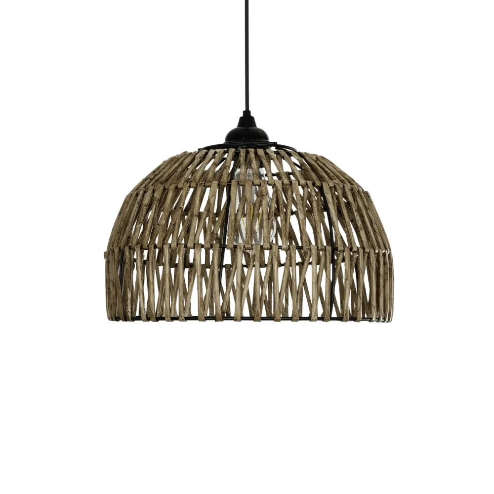 GLOBOSTAR® ARANCIA 205-0047 Boho Κρεμαστό Φωτιστικό Οροφής με Ντουί 1 x E27 AC 220-240V IP20 - Μπεζ - M35 x Π35 x Υ26cm
