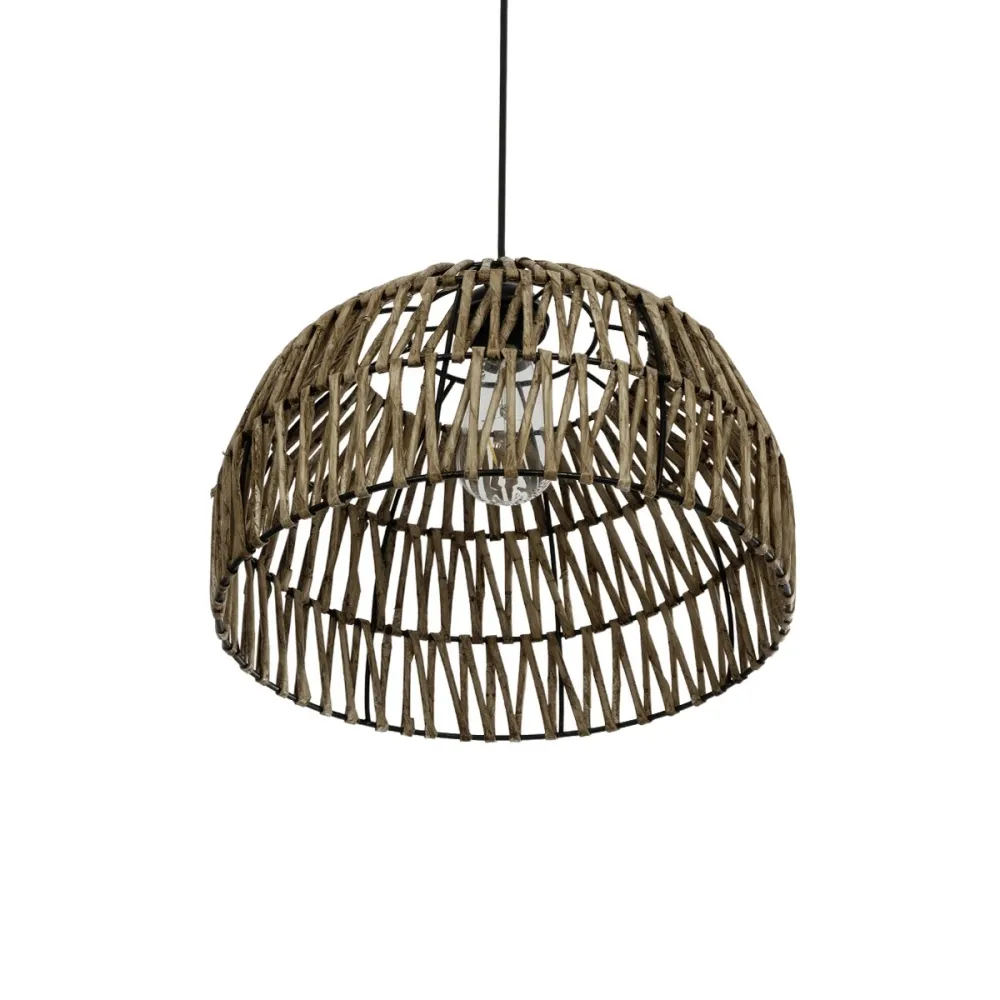 GLOBOSTAR® ARANCIA 205-0047 Boho Κρεμαστό Φωτιστικό Οροφής με Ντουί 1 x E27 AC 220-240V IP20 - Μπεζ - M35 x Π35 x Υ26cm