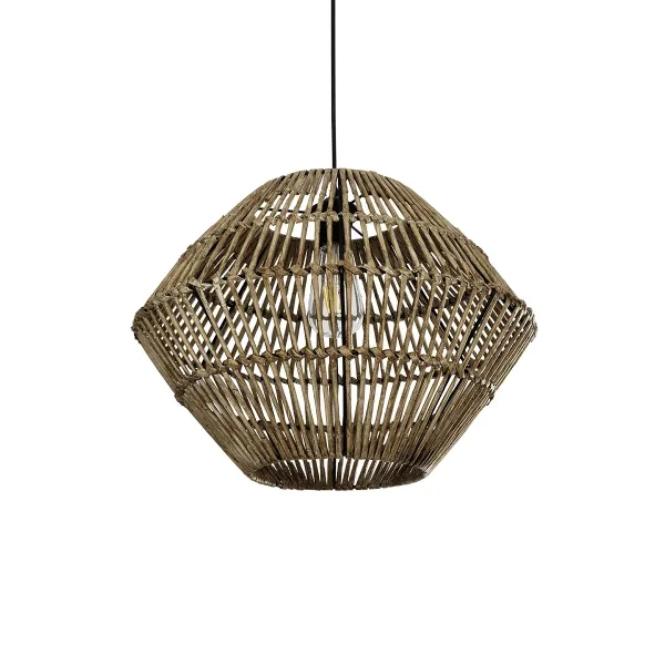 GLOBOSTAR® KEGEL 205-0048 Boho Κρεμαστό Φωτιστικό Οροφής με Ντουί 1 x E27 AC 220-240V IP20 - Μπεζ - M46 x Π46 x Υ35cm