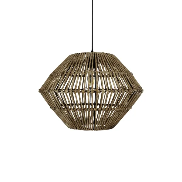 GLOBOSTAR® KEGEL 205-0048 Boho Κρεμαστό Φωτιστικό Οροφής με Ντουί 1 x E27 AC 220-240V IP20 - Μπεζ - M46 x Π46 x Υ35cm