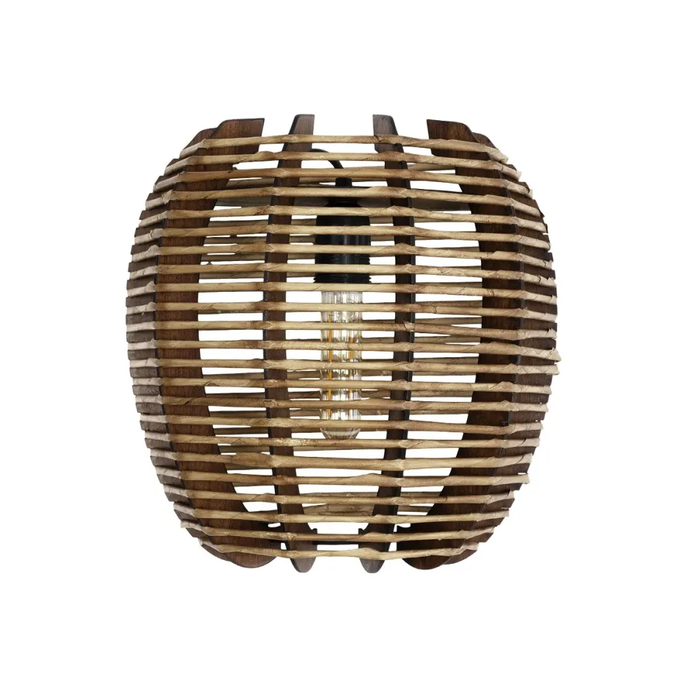 GLOBOSTAR® BOND 205-0050 Boho Φωτιστικό Τοίχου - Απλίκα με Ντουί 1 x E27 AC 220-240V IP20 - Μπεζ - M35 x Π18 x Υ32cm