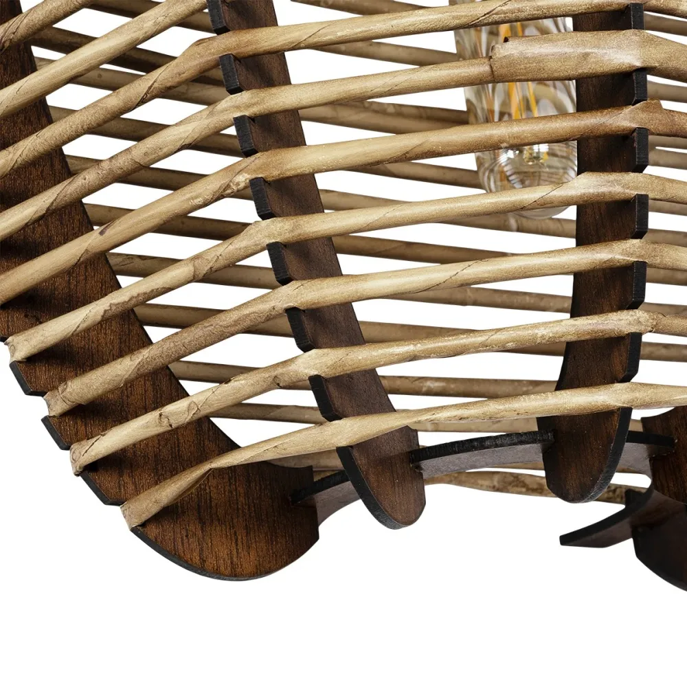 GLOBOSTAR® BOND 205-0050 Boho Φωτιστικό Τοίχου - Απλίκα με Ντουί 1 x E27 AC 220-240V IP20 - Μπεζ - M35 x Π18 x Υ32cm