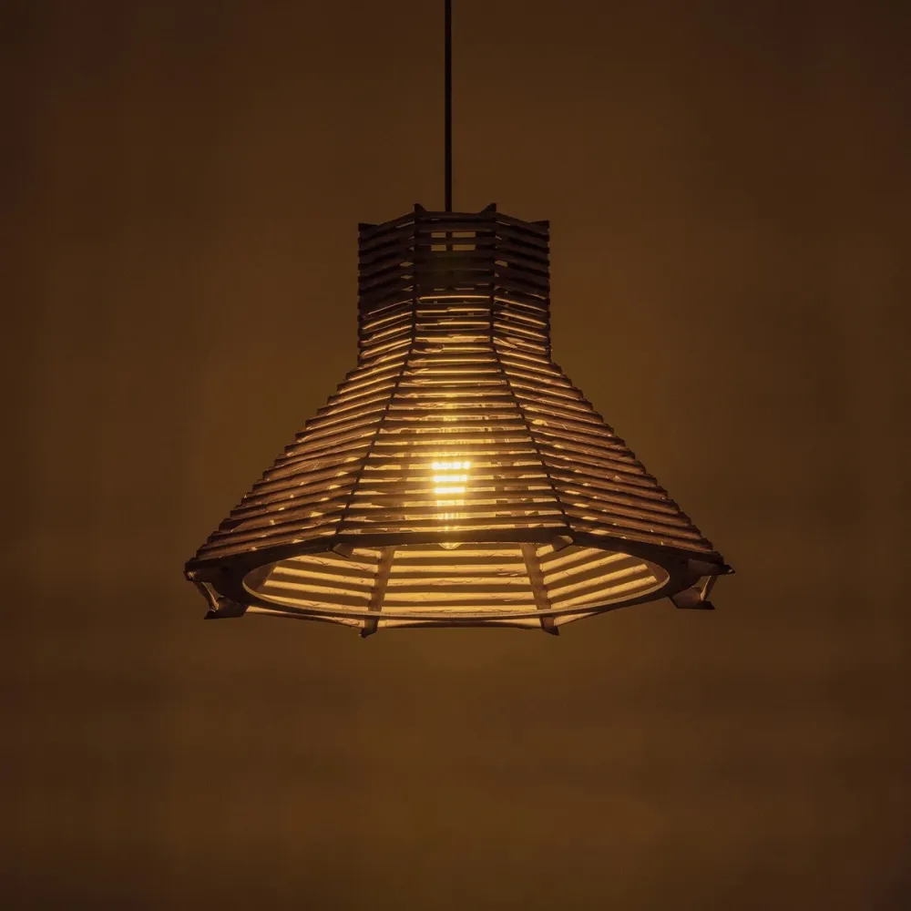 GLOBOSTAR® JUTTI 205-0051 Boho Κρεμαστό Φωτιστικό Οροφής με Ντουί 1 x E27 AC 220-240V IP20 - Καφέ- M40 x Π40 x Υ26cm