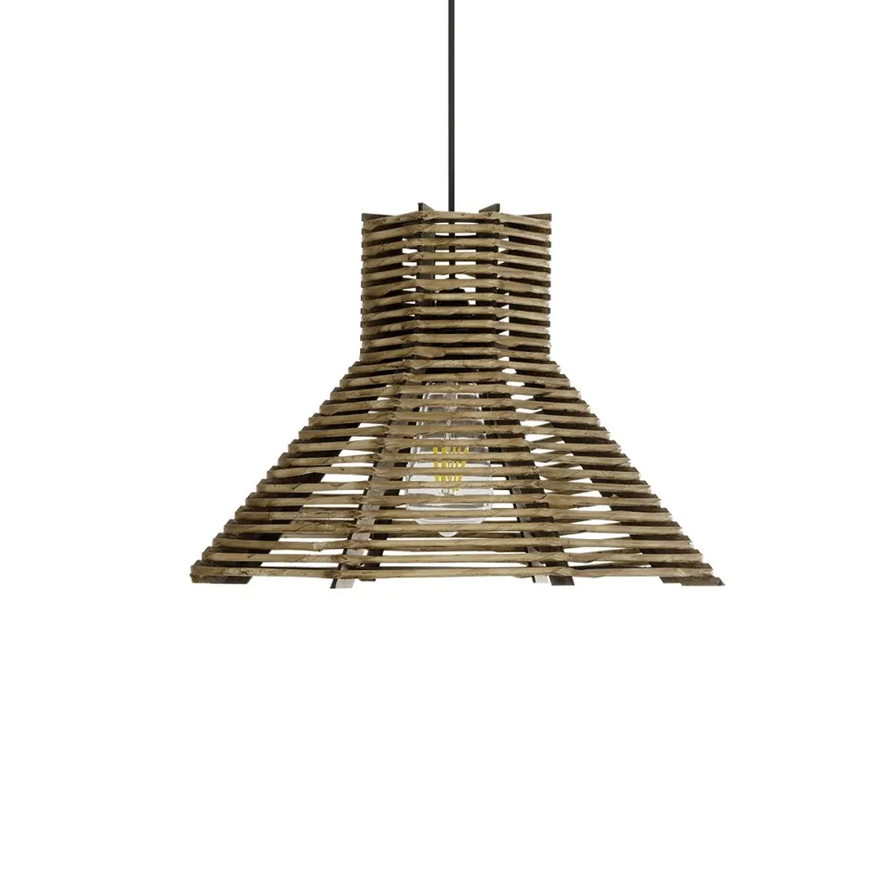 GLOBOSTAR® JUTTI 205-0051 Boho Κρεμαστό Φωτιστικό Οροφής με Ντουί 1 x E27 AC 220-240V IP20 - Καφέ- M40 x Π40 x Υ26cm