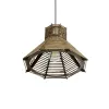 GLOBOSTAR® JUTTI 205-0051 Boho Κρεμαστό Φωτιστικό Οροφής με Ντουί 1 x E27 AC 220-240V IP20 - Καφέ- M40 x Π40 x Υ26cm
