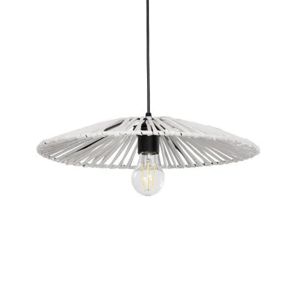 GLOBOSTAR® JAPAN 205-0052 Boho Κρεμαστό Φωτιστικό Οροφής με Ντουί 1 x E27 AC 220-240V IP20 - Λευκό - M40 x Π40 x Υ8cm