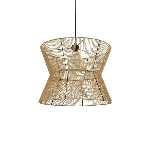 GLOBOSTAR® UPCONE 205-0056 Boho Κρεμαστό Φωτιστικό Οροφής με Ντουί 1 x E27 AC 220-240V IP20 - Μπεζ - M50 x Π50 x Υ43cm