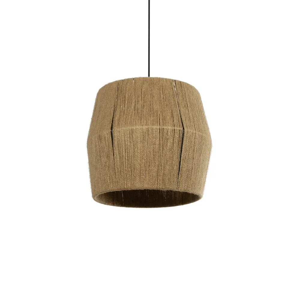 GLOBOSTAR® CONE 205-0057 Boho Κρεμαστό Φωτιστικό Οροφής με Ντουί 1 x E27 AC 220-240V IP20 - Μπεζ - M38 x Π38 x Υ34cm