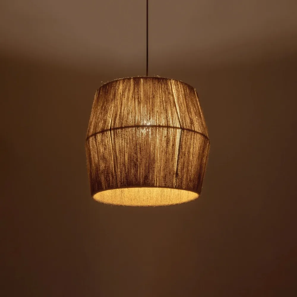 GLOBOSTAR® CONE 205-0057 Boho Κρεμαστό Φωτιστικό Οροφής με Ντουί 1 x E27 AC 220-240V IP20 - Μπεζ - M38 x Π38 x Υ34cm