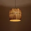 GLOBOSTAR® CONE 205-0057 Boho Κρεμαστό Φωτιστικό Οροφής με Ντουί 1 x E27 AC 220-240V IP20 - Μπεζ - M38 x Π38 x Υ34cm