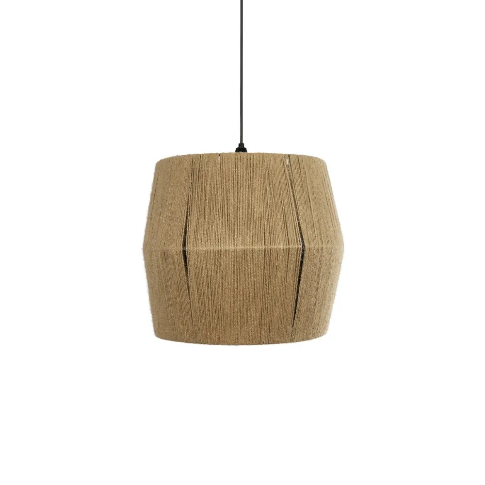 GLOBOSTAR® CONE 205-0057 Boho Κρεμαστό Φωτιστικό Οροφής με Ντουί 1 x E27 AC 220-240V IP20 - Μπεζ - M38 x Π38 x Υ34cm