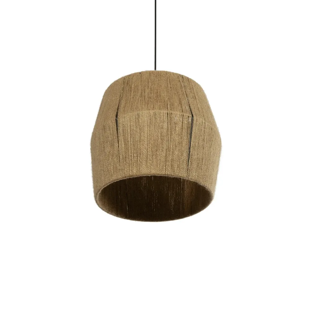 GLOBOSTAR® CONE 205-0057 Boho Κρεμαστό Φωτιστικό Οροφής με Ντουί 1 x E27 AC 220-240V IP20 - Μπεζ - M38 x Π38 x Υ34cm