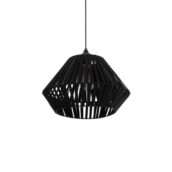 GLOBOSTAR® NUI 205-0061 Boho Κρεμαστό Φωτιστικό Οροφής με Ντουί 1 x E27 AC 220-240V IP20 - Μαύρο - M36 x Π36 x Υ27cm