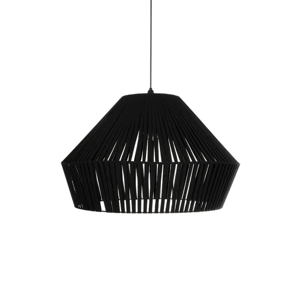 GLOBOSTAR® NUI 205-0062 Boho Κρεμαστό Φωτιστικό Οροφής με Ντουί 1 x E27 AC 220-240V IP20 - Μαύρο - M60 x Π60 x Υ41cm