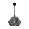 GLOBOSTAR® NUI 205-0065 Boho Κρεμαστό Φωτιστικό Οροφής με Ντουί 1 x E27 AC 220-240V IP20 - Γκρι - M36 x Π36 x Υ27cm