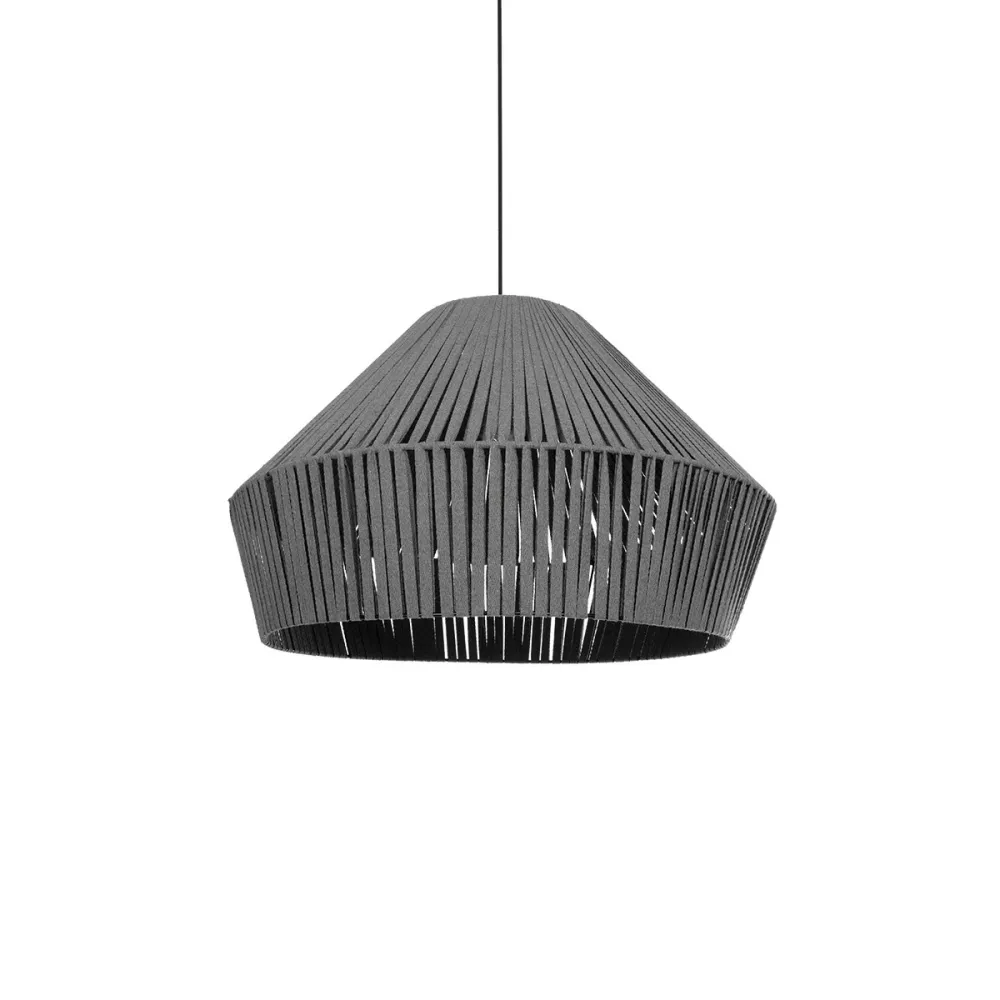 GLOBOSTAR® NUI 205-0066 Boho Κρεμαστό Φωτιστικό Οροφής με Ντουί 1 x E27 AC 220-240V IP20 - Γκρι - M60 x Π60 x Υ41cm