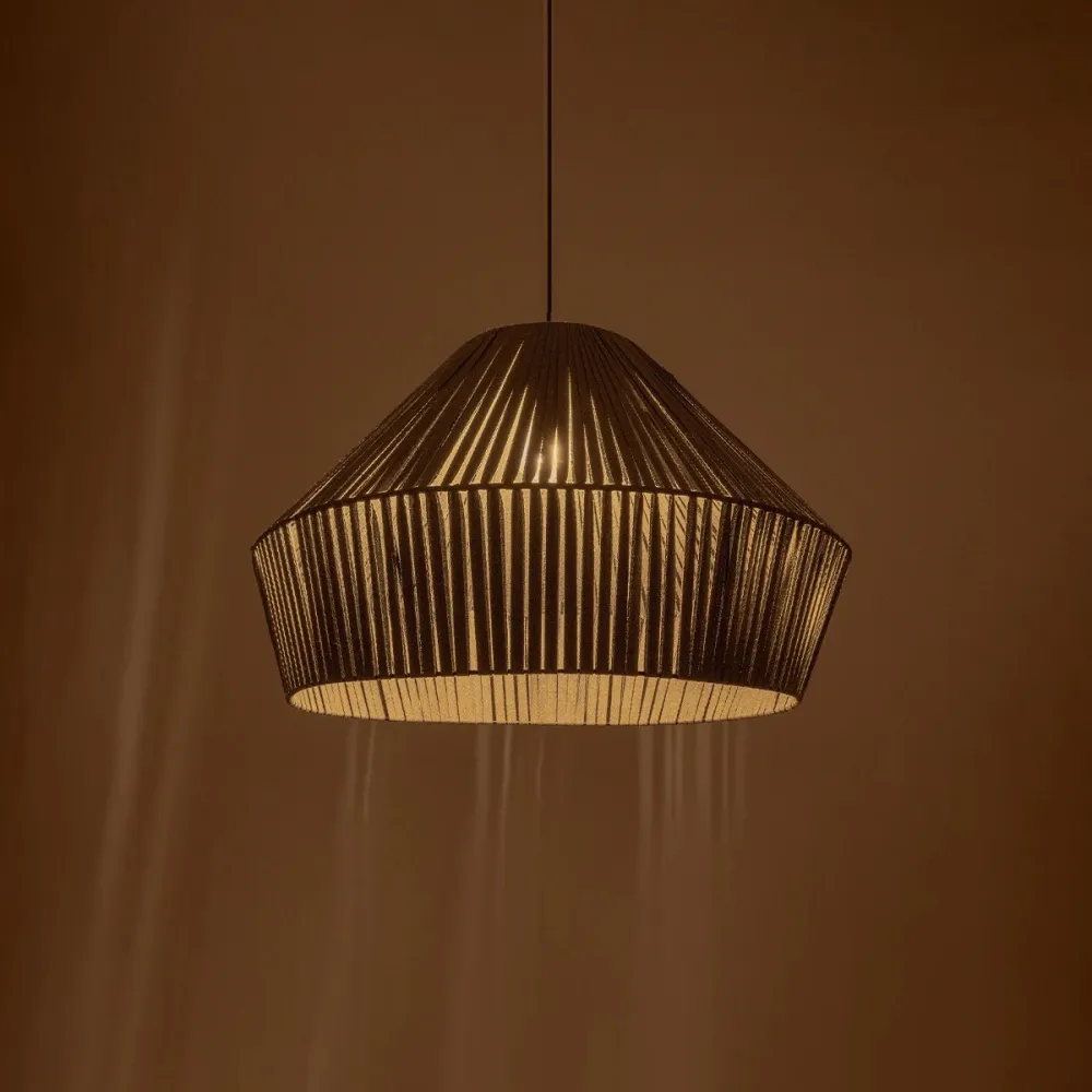 GLOBOSTAR® NUI 205-0066 Boho Κρεμαστό Φωτιστικό Οροφής με Ντουί 1 x E27 AC 220-240V IP20 - Γκρι - M60 x Π60 x Υ41cm