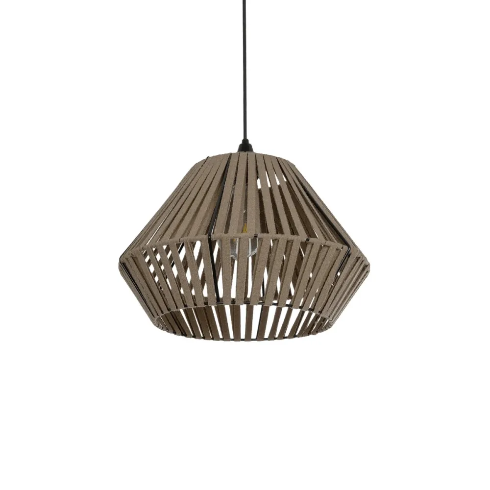 GLOBOSTAR® NUI 205-0067 Boho Κρεμαστό Φωτιστικό Οροφής με Ντουί 1 x E27 AC 220-240V IP20 - Μπεζ - M36 x Π36 x Υ27cm
