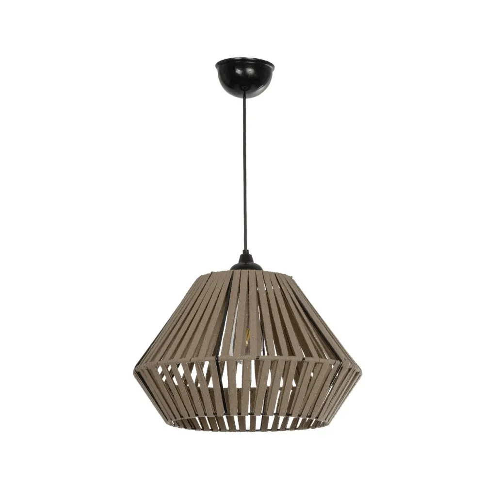 GLOBOSTAR® NUI 205-0067 Boho Κρεμαστό Φωτιστικό Οροφής με Ντουί 1 x E27 AC 220-240V IP20 - Μπεζ - M36 x Π36 x Υ27cm