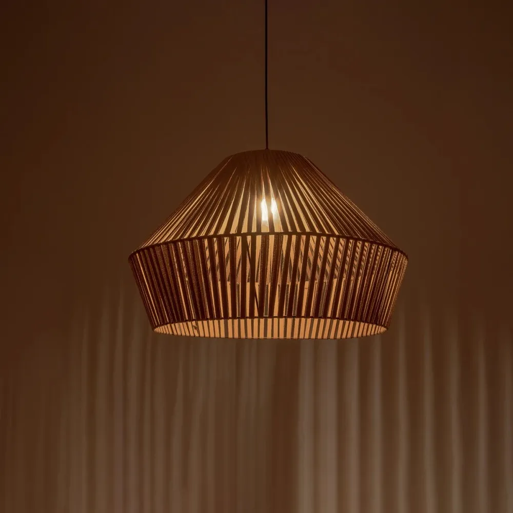 GLOBOSTAR® NUI 205-0068 Boho Κρεμαστό Φωτιστικό Οροφής με Ντουί 1 x E27 AC 220-240V IP20 - Μπεζ - M60 x Π60 x Υ41cm