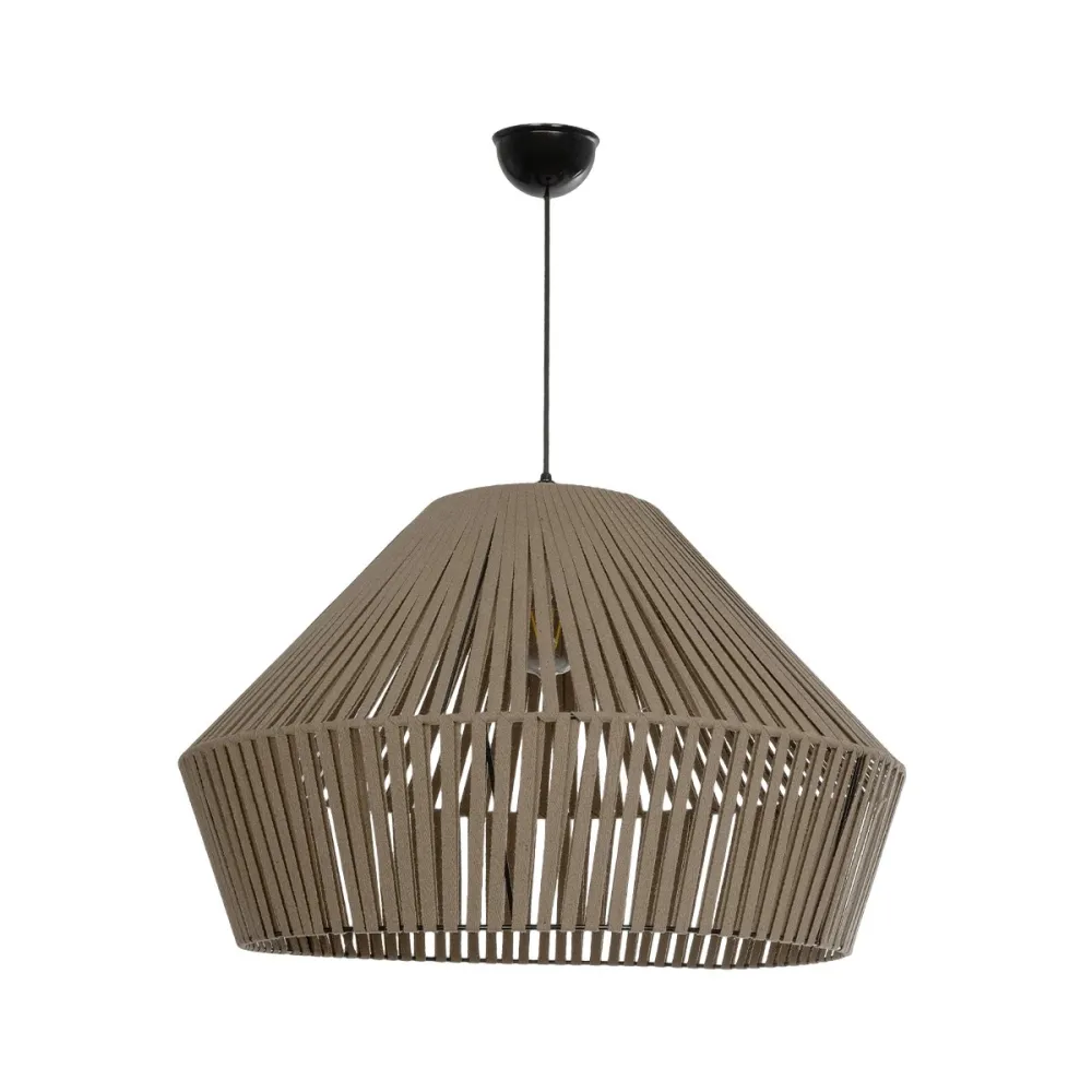 GLOBOSTAR® NUI 205-0068 Boho Κρεμαστό Φωτιστικό Οροφής με Ντουί 1 x E27 AC 220-240V IP20 - Μπεζ - M60 x Π60 x Υ41cm