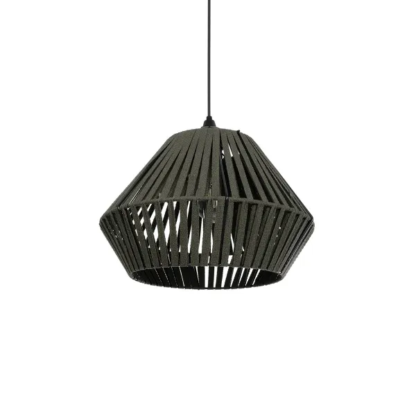 GLOBOSTAR® NUI 205-0069 Boho Κρεμαστό Φωτιστικό Οροφής με Ντουί 1 x E27 AC 220-240V IP20 - Πρασίνο - M36 x Π36 x Υ27cm