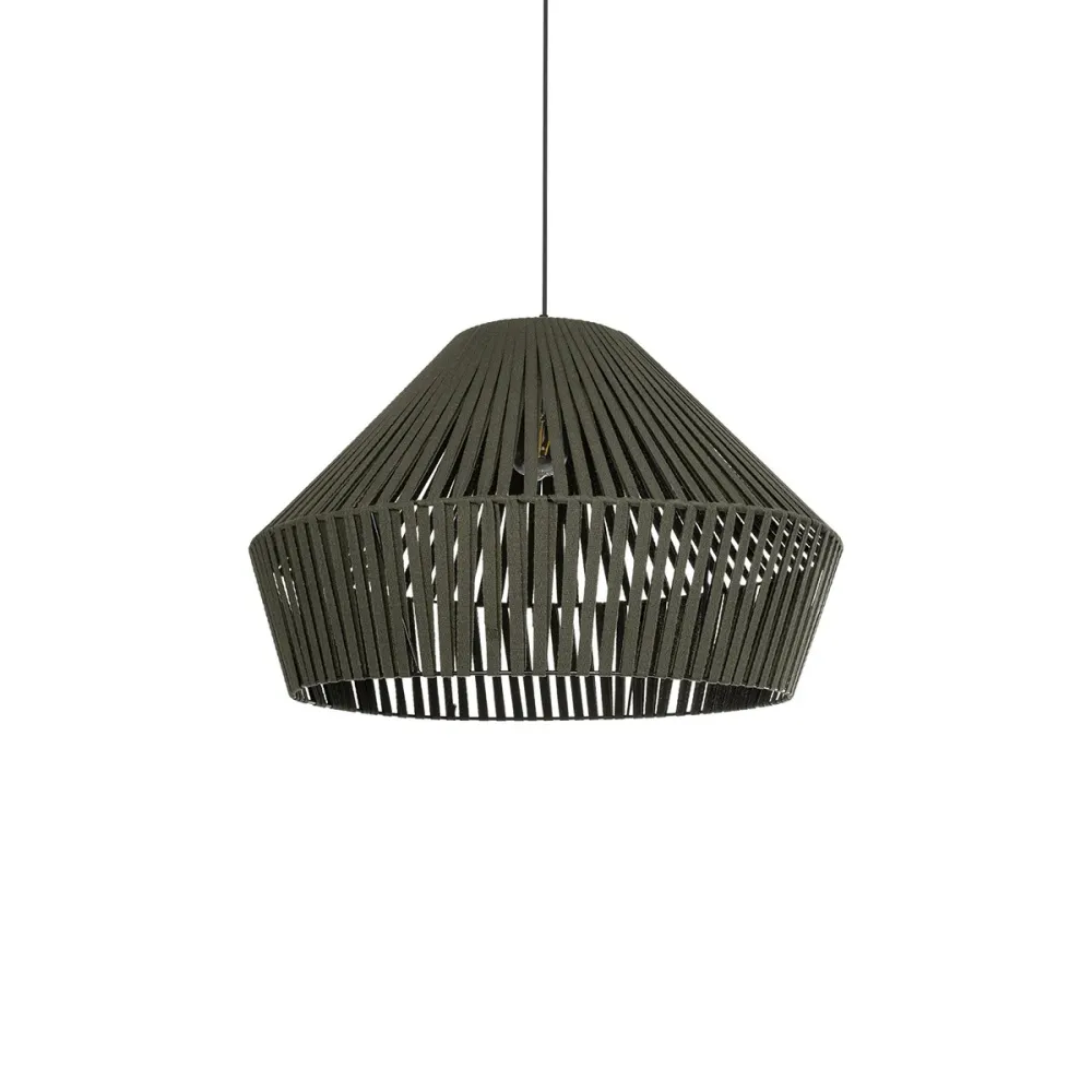 GLOBOSTAR® NUI 205-0070 Boho Κρεμαστό Φωτιστικό Οροφής με Ντουί 1 x E27 AC 220-240V IP20 - Πρασίνο - M60 x Π60 x Υ41cm